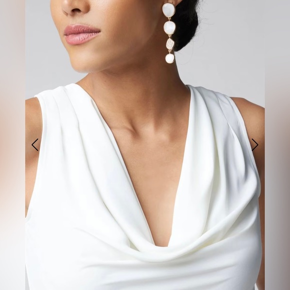 White House black market ivory cowl neck shell - Picture 3 of 3